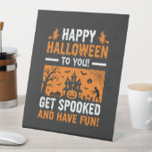 Signe De Table Citation de maison hantée effrayante pour Hallowee (In SItu)