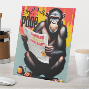 Signe De Table Citation De Singe Pooping, Hilarious Poop Humour