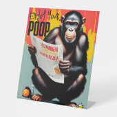 Signe De Table Citation De Singe Pooping, Hilarious Poop Humour (Recto)