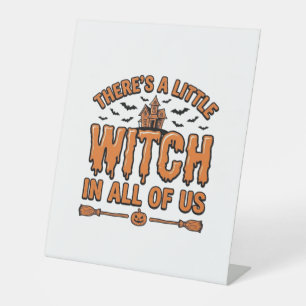 Signe De Table Citation de sorcière d'Halloween Design vectoriel