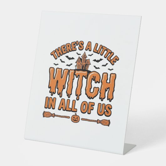 Signe De Table Citation de sorcière d'Halloween Design vectoriel (Recto)