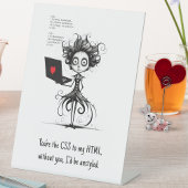 Signe De Table Citation d'Humour mignon Nerd Funny Valentines Jou