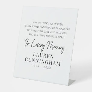 Signe De Table Citation Memorial Moderne Élégant Simple Chic