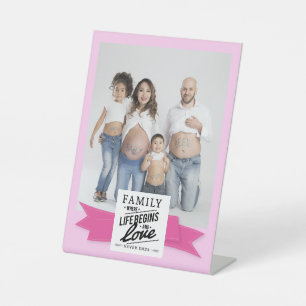 Signe De Table Citation moderne photo personnalisée famille nouve