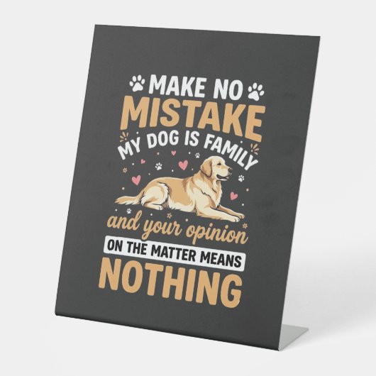 Signe De Table Citation Mon chien est famille (Recto)