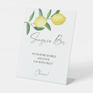 Signe De Table Citron d'agrumes à l'aquarelle - bar à sangria