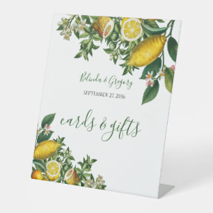 Signe De Table Citron jaune rustique vert de mariage Cartes et ca
