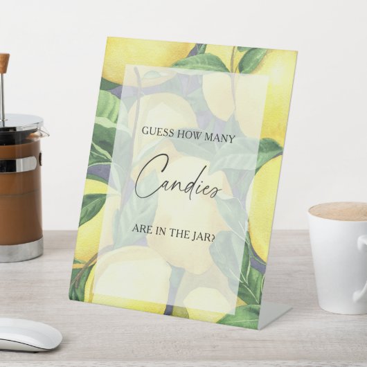 Signe De Table Citrons - devinez combien de candies (In SItu)