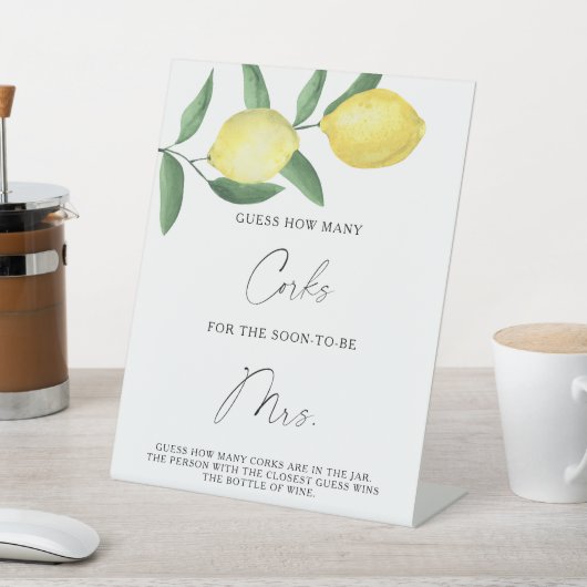 Signe De Table Citrons - Devinez combien de lièges (In SItu)