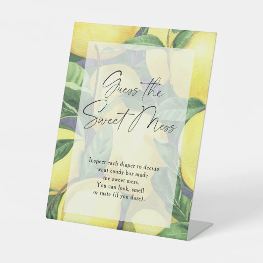 Signe De Table Citrons - devinez le doux gâteau (Recto)