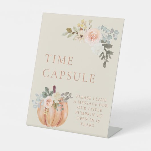 Signe De Table Citrouille Automne 1er Anniversaire Heure Capsule (Recto)