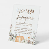Signe De Table Citrouille Automne Baby shower d'automne Late Nigh (Recto)