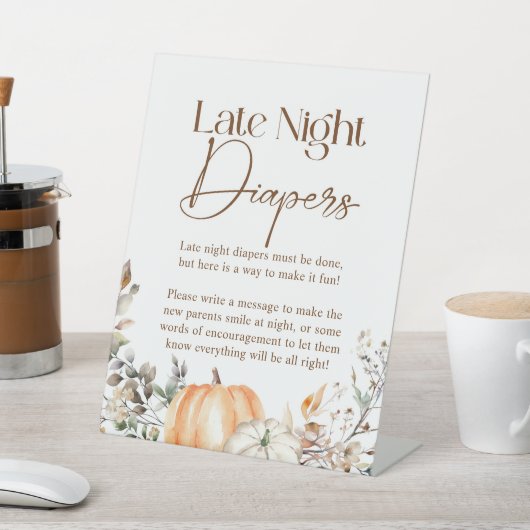 Signe De Table Citrouille Automne Baby shower d'automne Late Nigh (In SItu)
