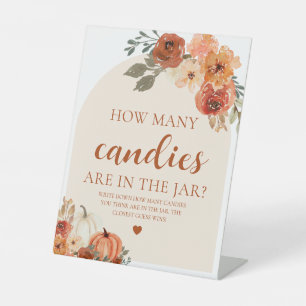 Signe De Table Citrouille Automne Baby shower Devinez Combien de