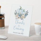 Signe De Table Citrouille Automne Bleu Douche garçon Merci pour v (In SItu)