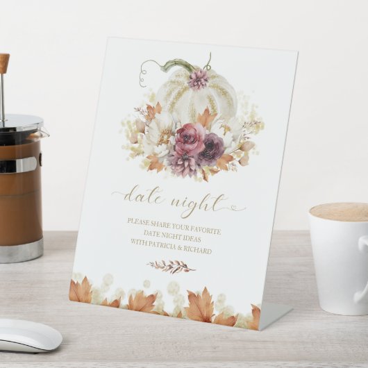 Signe De Table Citrouille Automne Fête des mariées Date Jar de nu (In SItu)