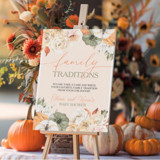 Signe De Table Citrouille Autumn Baby shower Traditions familiale