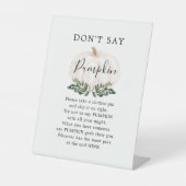 Signe De Table Citrouille blanc ne dit pas Citrouille (Recto)