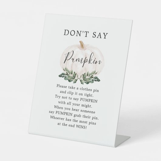 Signe De Table Citrouille blanc ne dit pas Citrouille (Recto)