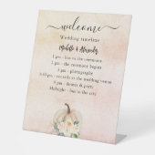 Signe De Table Citrouille crème blush mariage de automne programm (Recto)