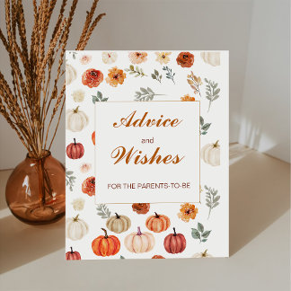 Signe De Table Citrouille d'automne Baby shower Conseils et souha