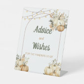 Signe De Table Citrouille d'automne Baby shower Conseils et souha (Recto)