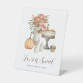 Signe De Table Citrouille d'automne cosy "L'amour est doux" Desse (Recto)