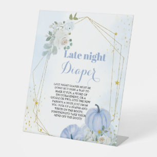 Signe De Table Citrouille d'automne tard la nuit baby shower sign