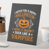 Signe De Table Citrouille de vampire drôle d'Halloween (In SItu)