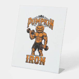 Signe De Table Citrouille Fer Vintage Bodybuilder Halloween Desig
