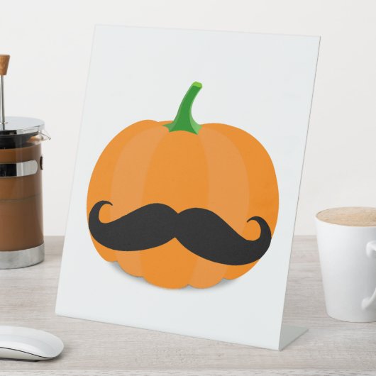Signe De Table citrouille halloween avec barbe (In SItu)