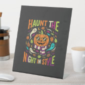 Signe De Table Citrouille Halloween Cool Jack Lantern (In SItu)