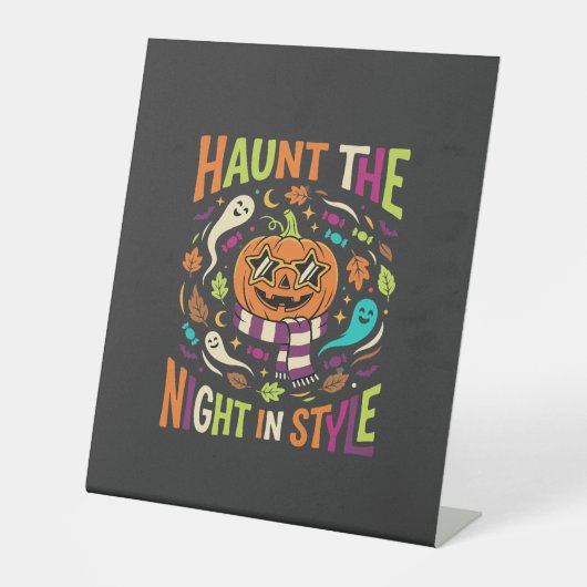 Signe De Table Citrouille Halloween Cool Jack Lantern (Recto)