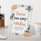 Signe De Table Citrouille Halloween mignon Devinez Combien De Can (In SItu)
