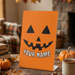 Signe De Table Citrouille Halloween Orange Personnalisée Votre No