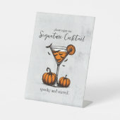 Signe De Table Citrouille Martini Signature Boisson (Recto)