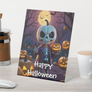 Signe De Table Citrouille Patch Skeleton Companion