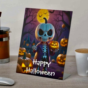 Signe De Table Citrouille Patch Skeleton Companion
