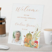 Signe De Table Citrouille Photo 100e anniversaire Affiche de bien (In SItu)