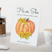 Signe De Table Citrouille Révélation de genre (In SItu)