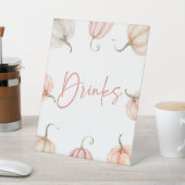 Signe De Table Citrouille rose blanc Automne Automne Boissons Fêt (In SItu)