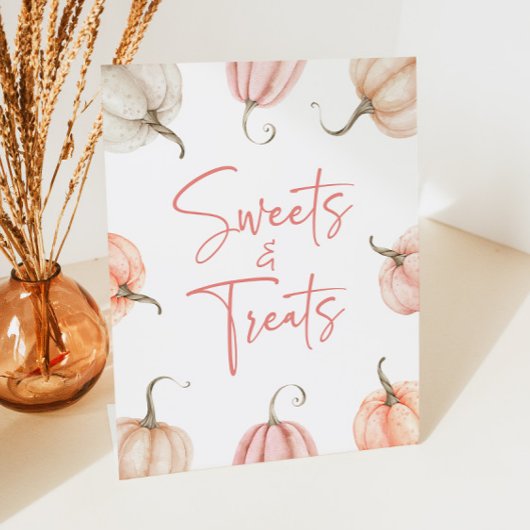 Signe De Table Citrouille rose blanc Chute sucreries et friandise