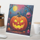 Signe De Table Citrouilles d'Halloween effrayantes (In SItu)