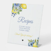 Signe De Table Citrus bleu Laissez vos recettes Douche nuptiale (Recto)