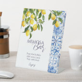 Signe De Table Citrus citron Positano Carreaux bleus Mimosa Bar (In SItu)