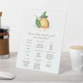 Signe De Table Citrus citron Premier anniversaire Jalon Anniversa (In SItu)