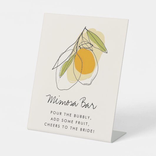 Signe De Table Citrus Lemon Mimosa Bar Fête des mariées (Recto)