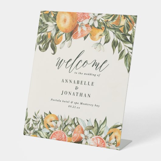 Signe De Table Citrus orange botanique moderne accueil rustique (Recto)