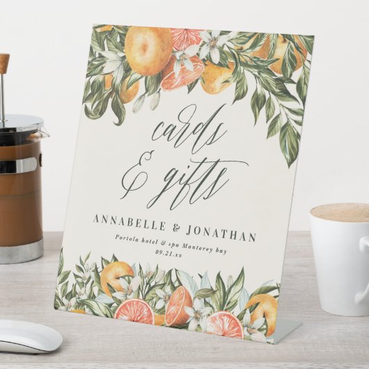 Signe De Table Citrus orange botanique moderne cartes rustiques c (In SItu)