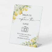 Signe De Table Citrus Vert Citron Aidez-Nous À Capturer L'Amour (Recto)